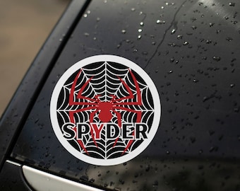 Can-Am Spyder Motorcycle Decal: Red Spider Graphic, Helmet & Trike Sticker