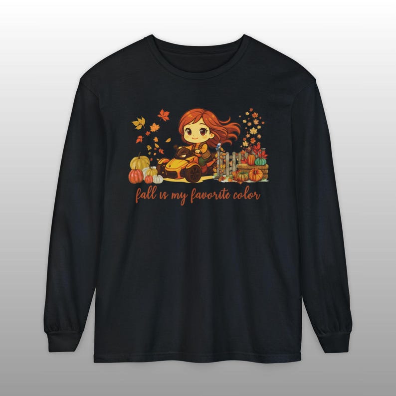 Can-Am Spyder Fall T-Shirt: Comfort Colors Moto Trike Girl Autumn Tee Black