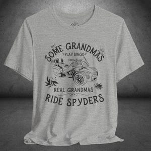 Real Grandmas Ride Spyders T-Shirt: Can-Am Spyder Lover Gift, Custom Can-Am Graphic Athletic Heather