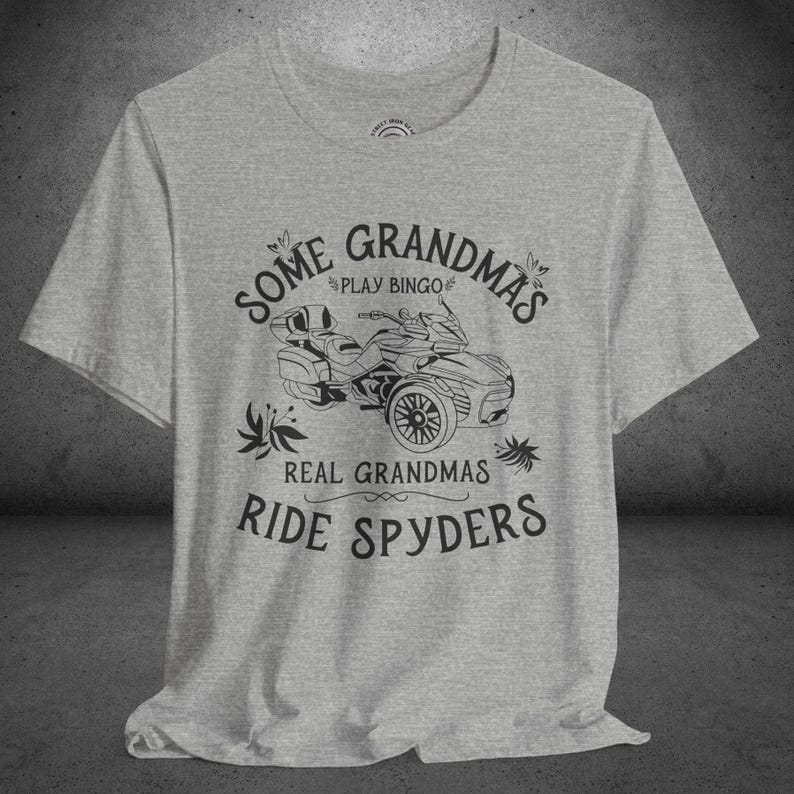 Real Grandmas Ride Spyders T-Shirt: Can-Am Spyder Lover Gift, Custom Can-Am Graphic Athletic Heather