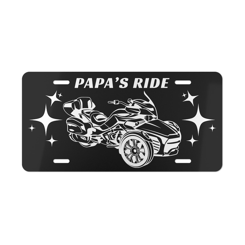 Papa's Ride Can-Am Spyder Vanity Plate: Custom Color Graphic afbeelding 2