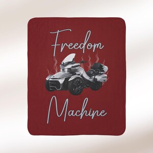 Can-Am Spyder Freedom Machine Sherpa Fleece Blanket: 3 Wheeler Biker Gift 50" × 60"