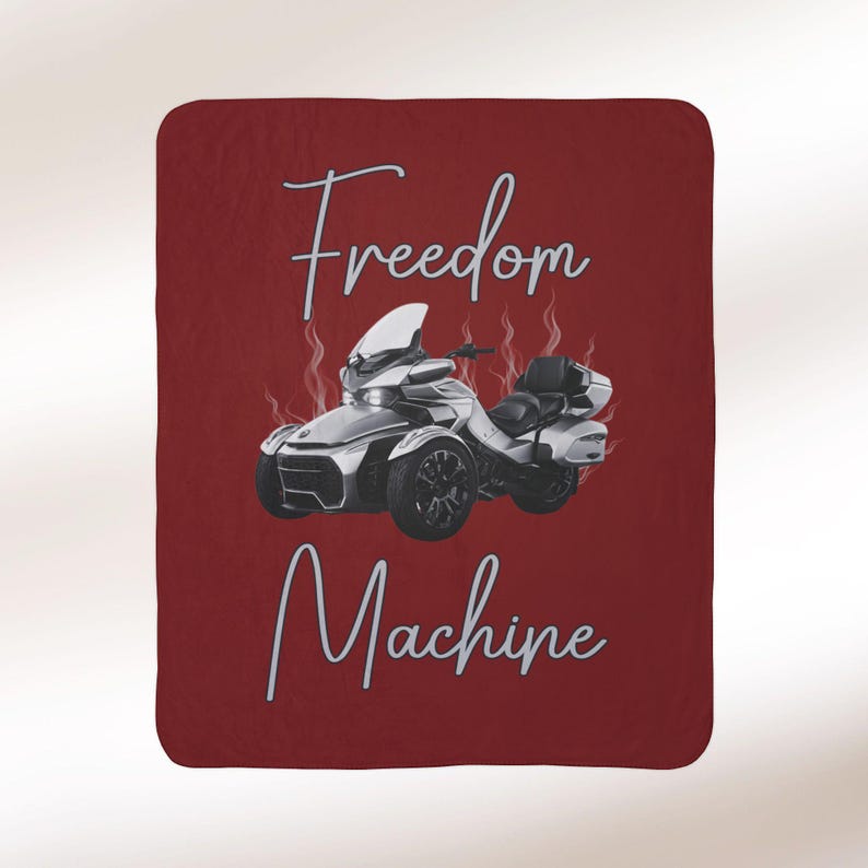 Can-Am Spyder Freedom Machine Sherpa Fleece Blanket: 3 Wheeler Biker Gift 50" × 60"