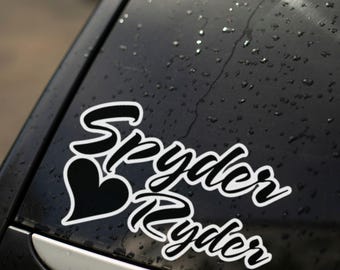 Spyder Ryder Heart Decal: Boho Motorcycle Helmet Sticker