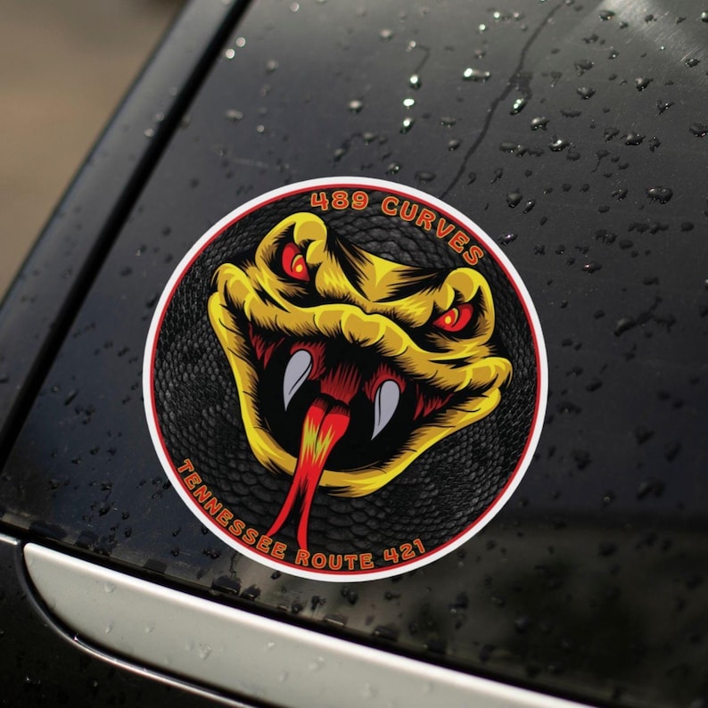 The Snake Motorcycle Decal: Tennessee Route 421 Vinyl Sticker - Etsy