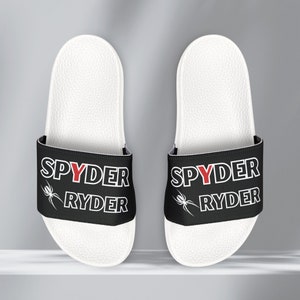 Men's Can-Am Spyder Slides: Removable Strap Trike Motorcycle Shoes White