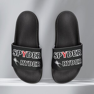 Men's Can-Am Spyder Slides: Removable Strap Trike Motorcycle Shoes Black