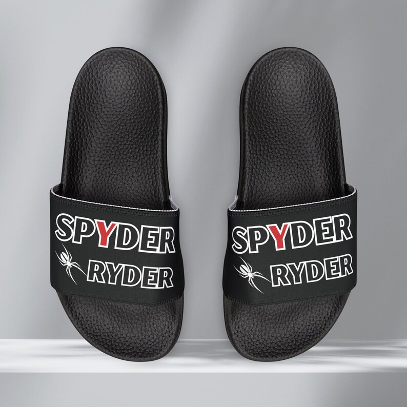 Men's Can-Am Spyder Slides: Removable Strap Trike Motorcycle Shoes Black
