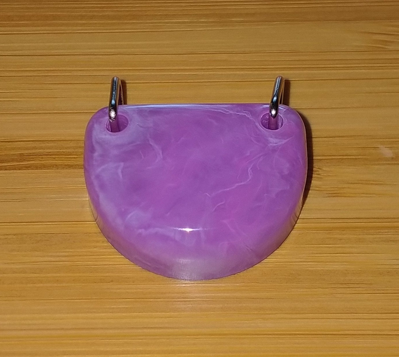 Small semicircle purple resin pendant