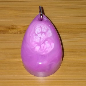 Small teardrop pink and white pendant