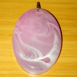 Large oval purple and white resin pendant