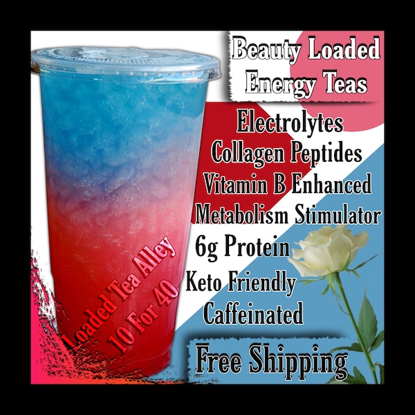 Mega Beauty Collagen Loaded Energy Tea Go packs! 10 for 40! FLASH SALE! Free Shipping! Check out our other flavors in shop!