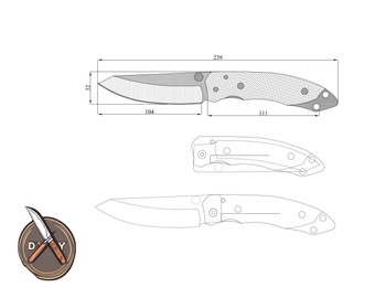 Premium Tactical Knife Digital Plans -Detailed DIY Folding Knife Blueprints -High-Precision Craftsmanship-Ideal for Metalworking Enthusiasts