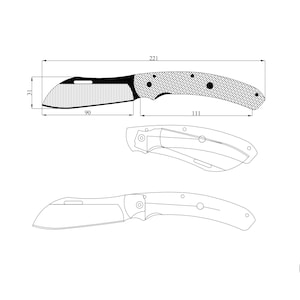 Knife Drawing, Sketch, Printable Templates, Custom Knife Plans, Design, and Shape Ideas