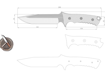 Survivalmesser-Vorlage: Vielseitiges Klingen-Design (DWG, DXF, PDF)