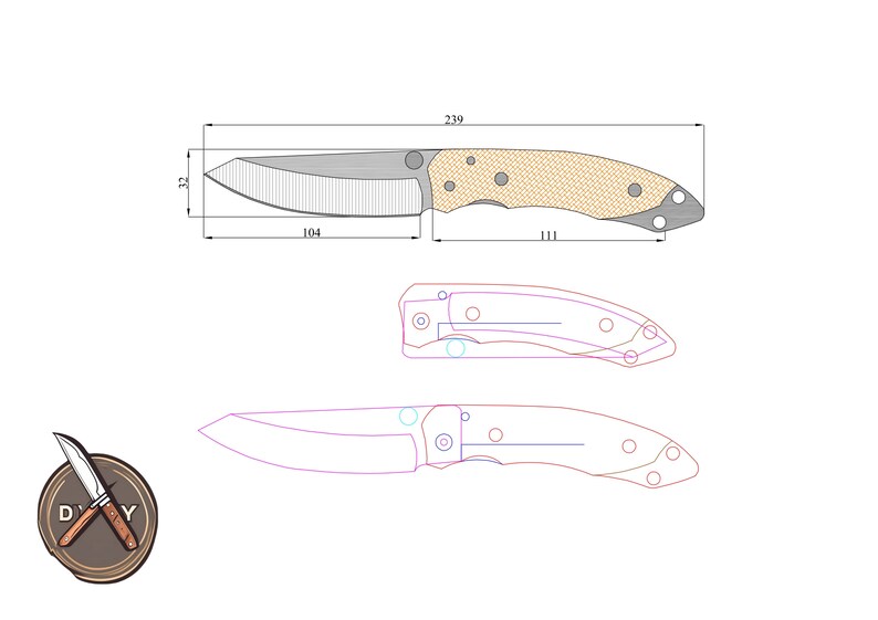 Premium Tactical Knife Digital Plans detailed DIY Folding Knife