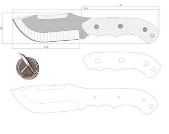Plantilla de cuchillo de carnicero personalizada para aficionados al bricolaje (archivos PDF, DXF y DWG incluidos)