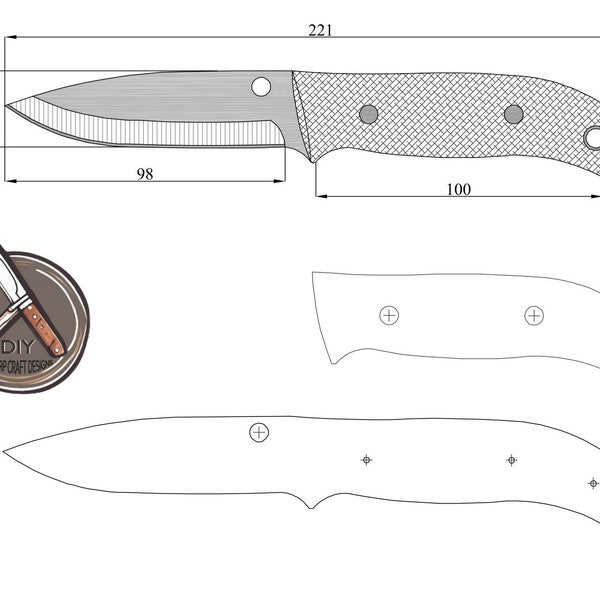 Handcrafted Knife Template Bundle - DIY Sharp Blade Designs, Downloadable DWG/DXF/Pdf Files for Custom Knife Crafting