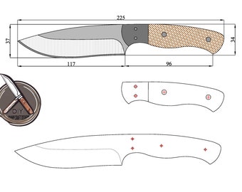 Plans numériques de fabrication de couteaux - Fichiers Pdf, DWG, DXF - Guide de menuiserie bricolage pour les artisans