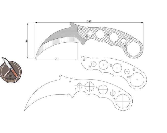 Ergonomic Karambit Knife Template | Easy-to-follow Crafting Plan ...