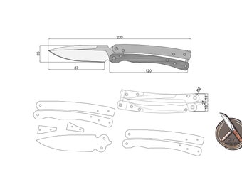 High-Quality DIY Knife Making Templates - Digital PdF, DXF, DWG Formats for Custom Knives