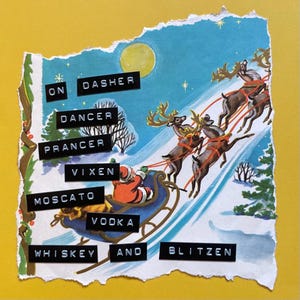 Su Dasher & Prancer, Vodka, ecc... Biglietto di auguri di Natale ~ The Snarky Swede Biglietti di auguri natalizi esilaranti per adulti - fatti a mano - stampa su ordinazione