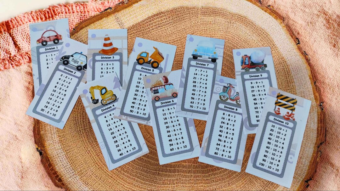 Number Division Aid Division Flashcards for Kids | Math Learning Printables (PDF Download ...
