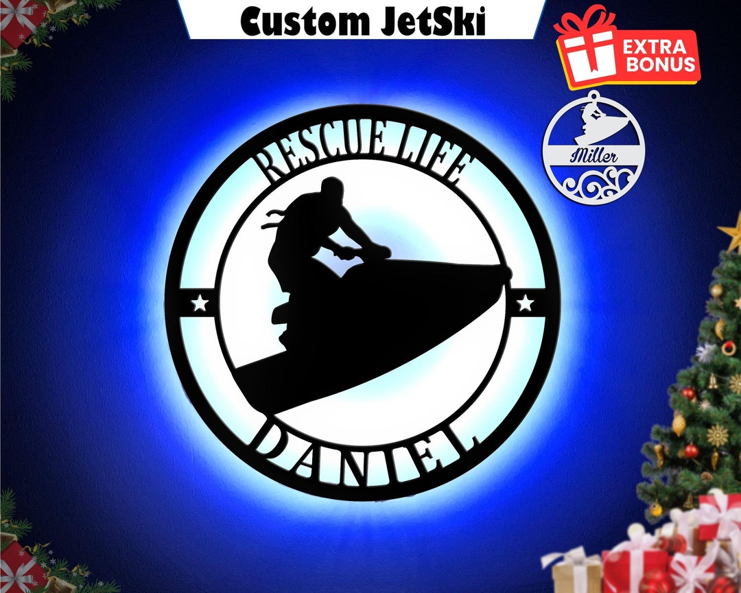 Personalized Jet Ski LED Name Sign, Neon Wall Art, Christmas Jetski
