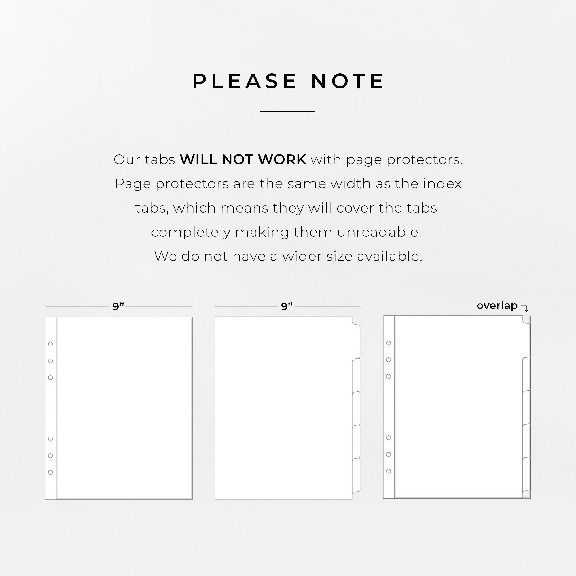 Recipe Binder Tabs, Recipe Tab Dividers, 10 Index Tab Dividers for 3ring Binders, Printed Tab