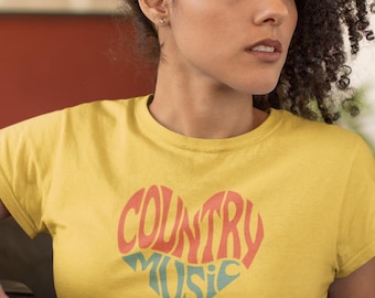 Maglietta con cuore di musica country