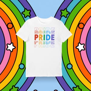 Pride Text Leopard Style T-shirt, LGBTQ Tshirt, Pride Tee Shirt, Unisex Pride Present, Rainbow Celebration T-shirt, LGBTQ+ Statement
