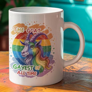 De vrolijkste koffiemok aller tijden, grappige Pride-mok, hilarisch homocadeau, LGBTQ-koffiekop, 11 oz en 15 oz, LGBTQ-mok, Pride Present