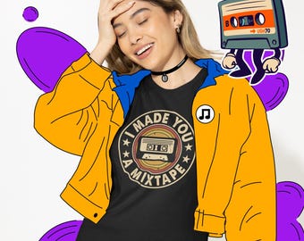 Camiseta "Te hice una mixtape": Camiseta retro con diseño de casete.