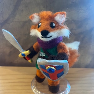Tunic Fox Posable Felted Figure