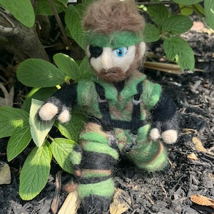 Naked Snake/Big Boss Metal Gear Solid 3 Posable Needle Felted Figure
