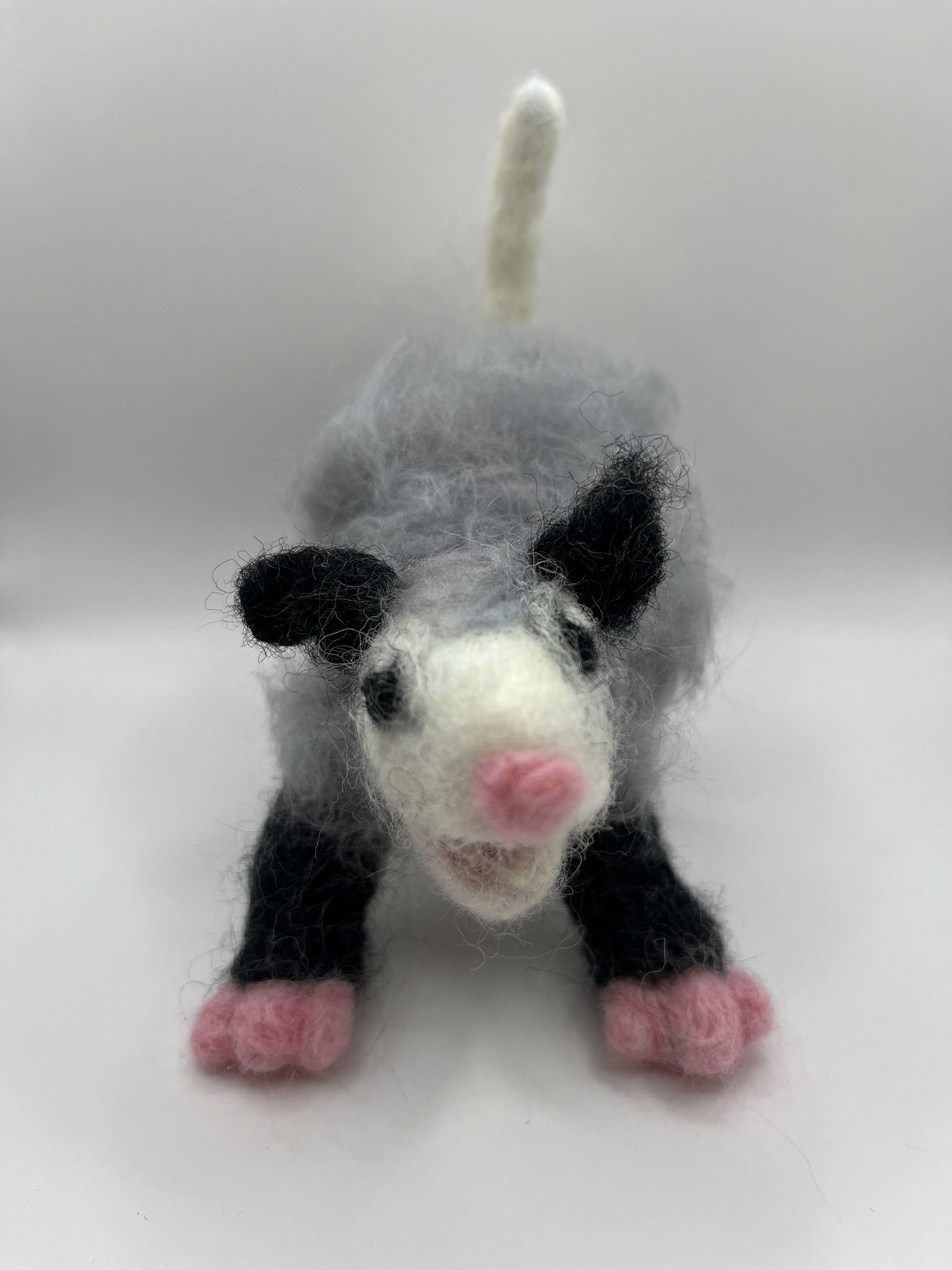 Poseable Needle Felted Possum Cute Wool Felt Opossum Figurine Etsy