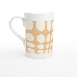 Yayoi - 295 ml (10 oz) white polka dot porcelain mug