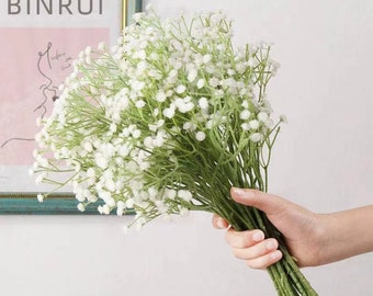 25" Fascio di alito per neonati 108 teste, fiori artificiali Gypsophila in plastica Bouquet floreali fai da te per la decorazione domestica della festa nuziale fatta a mano