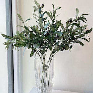 Faux Olive Tree 30 inch  Branch Flower  with Olives or No Olives  Home  Décor  Indoor or  Outdoor Arrangement.