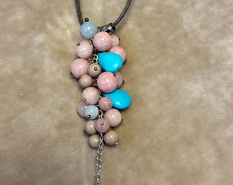 Handcrafted Rose Quartz & Turquoise Necklace