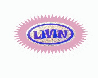 Pegatina con purpurina LIVIN de 3"