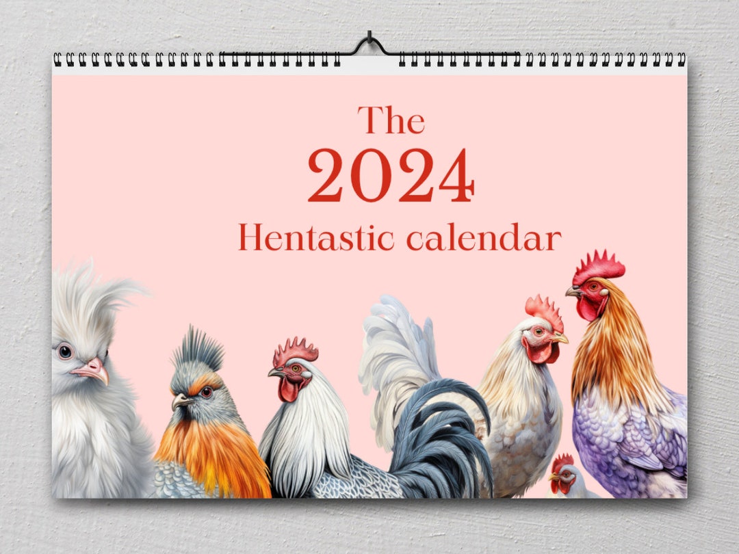 2024 Printable Chicken Calendar 2024 Monthly Wall Calendar A4 Size