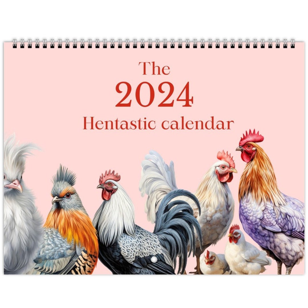 Chicken Calendar 2024 Monthly Wall Calendar A4 Size Hanging Etsy