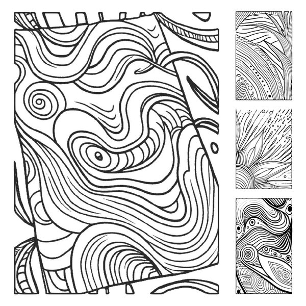 75 Abstract Art Meditative Coloring Pages for Adults Or Kids -PDF- Therapeutic Calming Artistic Creativity Creative Pattern Spiral Geometry