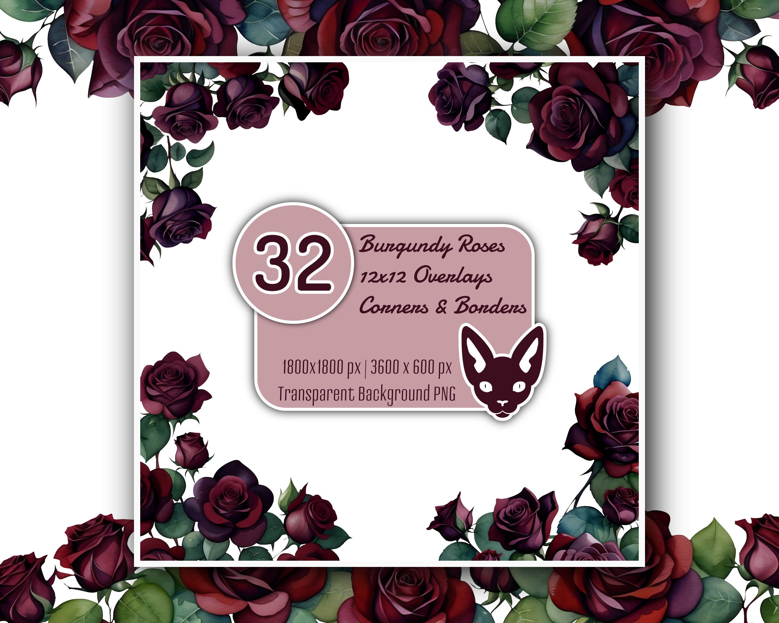 12x12 Roses Border 12x12
