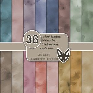 Fundos de aquarela em tons terrosos: 36 texturas perfeitas (papéis digitais)