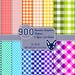 12x12" - Seamless Gingham Patterns - 150 Colors - 6 Variants | Straight ...