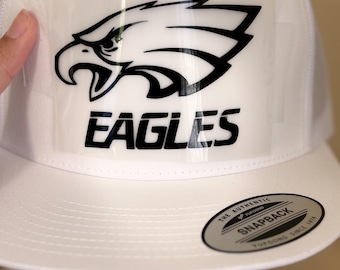 Gorra de camionero con visera plana de los Eagles: vinilo de ladrillo con efecto 3D