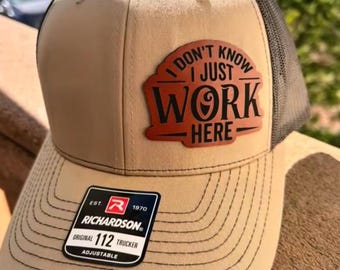 Gorra de camionero Richardson 112 con parche de cuero personalizado
