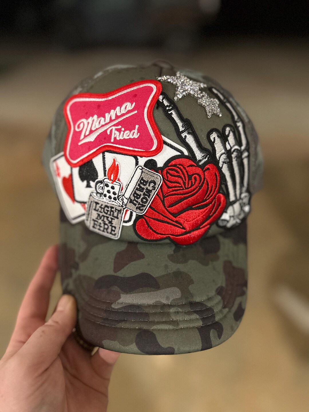 MAMA TRIED Camo Trucker Hat main image 1